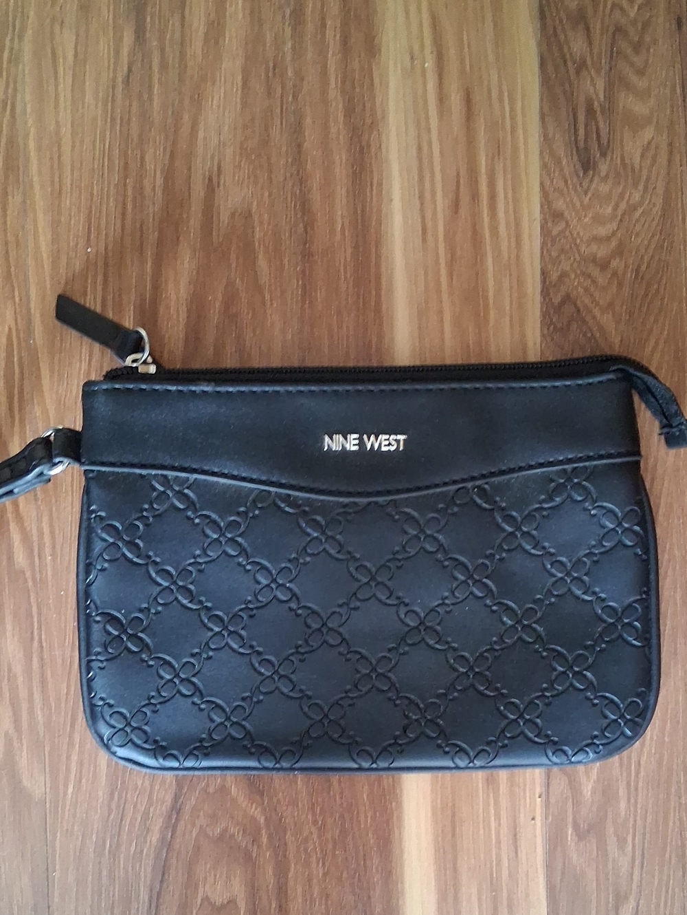 Nine West Black Embossed Wristlet